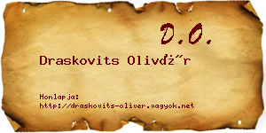 Draskovits Olivér névjegykártya